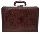 Leather Briefcase with Expandable Design and Security Number Lock