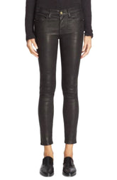 Sleek Women's Black Leather Pants WP01