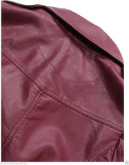 Women's Sleek Maroon Leather Jacket WJ043