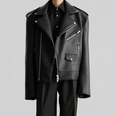 Women's Real Lambskin Leather Biker Jacket WJ068