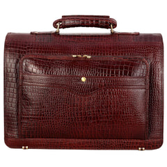 Premium Croc Brown Leather Office & Messenger Bag LB008 - Travel Hide