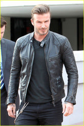 David Beckham Inspired Leather Motorcycle Jacket