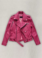 Jessica Alba Hot Pink Leather Jacket