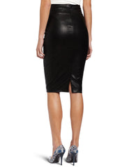 Women's Knee Length Genuine Leather Skirt WS01