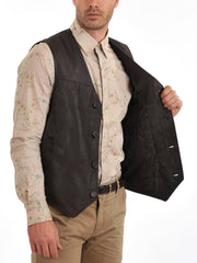 Men's Urban Slim Fit Leather Vest MV04