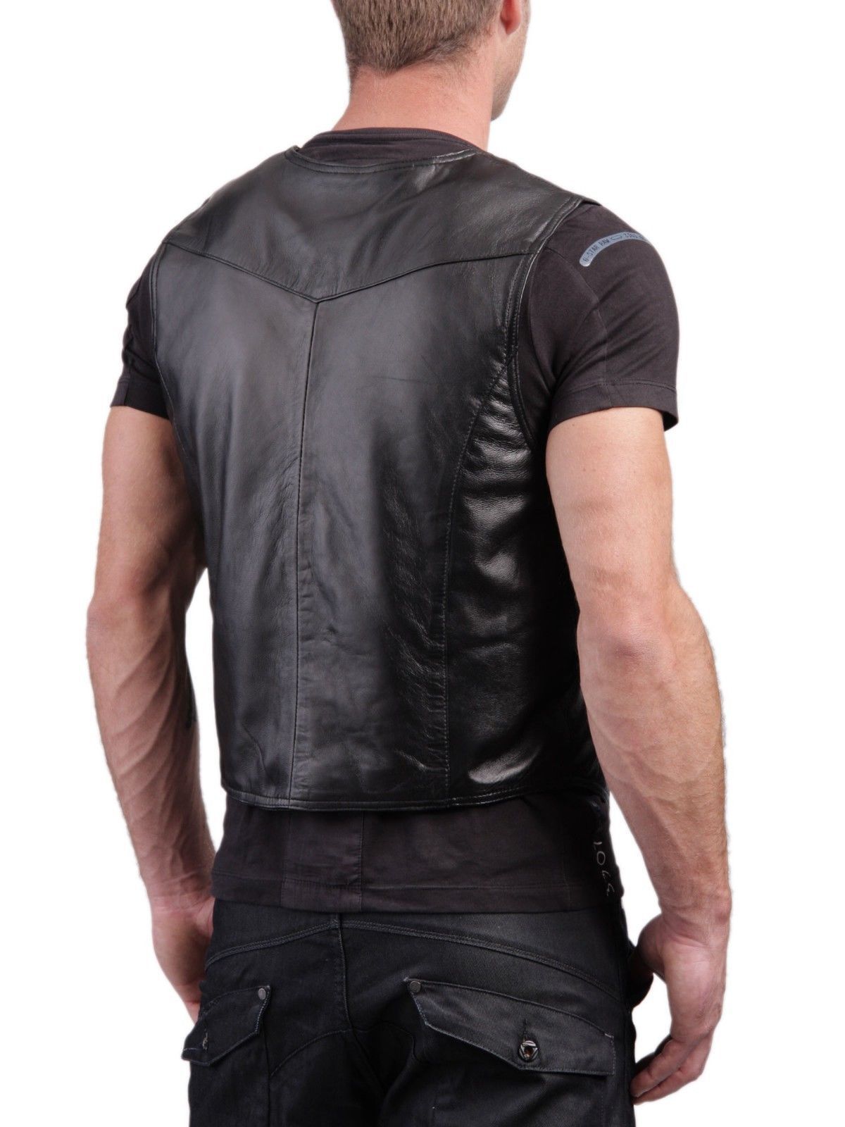 Men's Sleek Slim Fit Genuine Leather Vest MV01