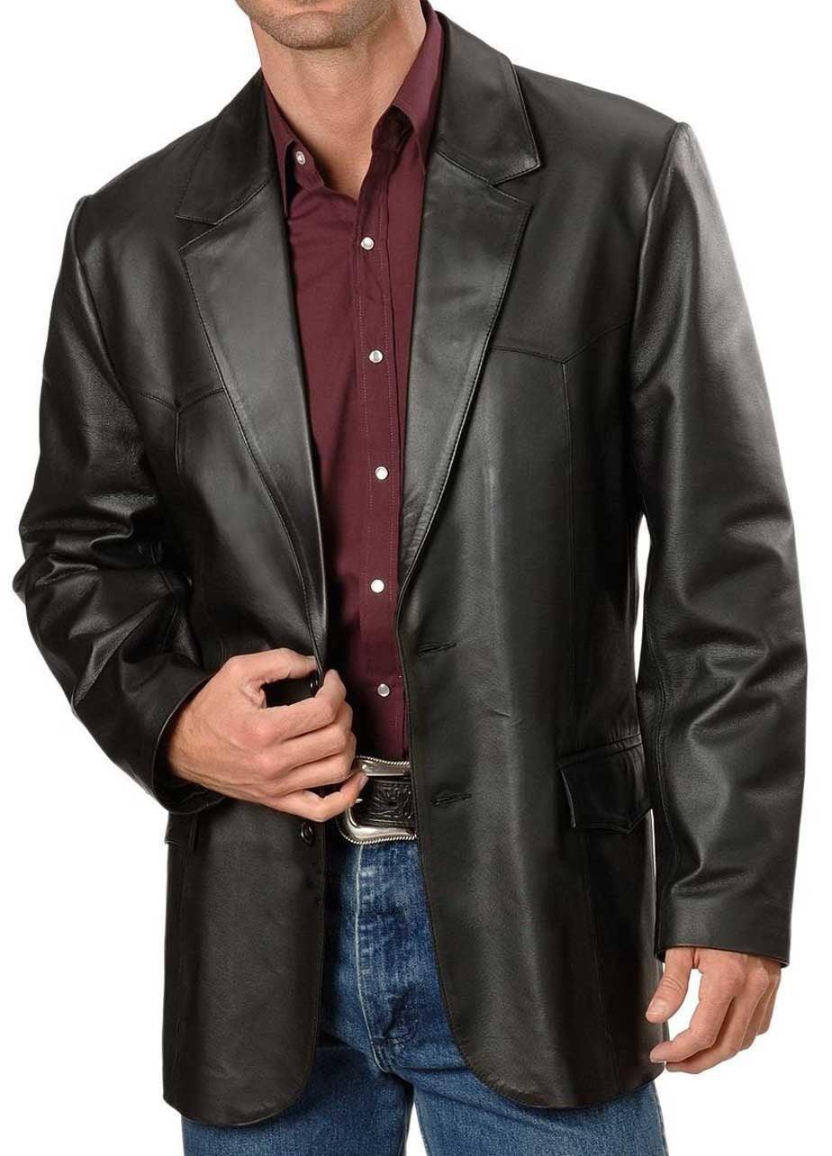 Men's TWO BUTTON Leather Blazer TB005 - Travel Hide