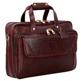 Premium Croc Brown Leather Office & Messenger Bag LB014