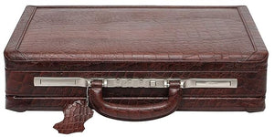 Leather Briefcase with Expandable Design and Security Number Lock