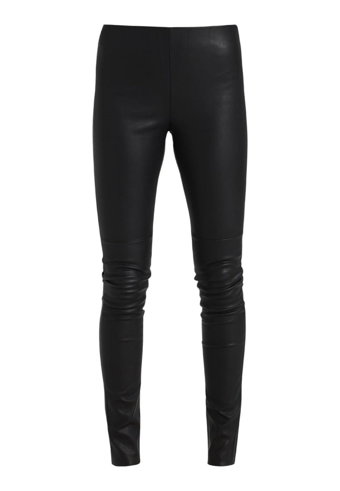 Women's Sleek Slim Fit Black Leather Pants WP20