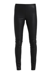 Women's Sleek Slim Fit Black Leather Pants WP20