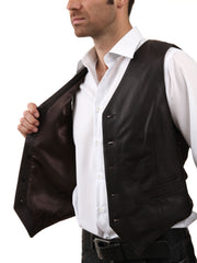 Men's Sleek Slim Fit Genuine Leather Vest MV03