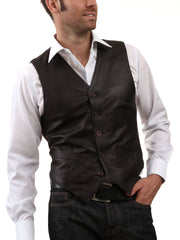 Men's Sleek Slim Fit Genuine Leather Vest MV03