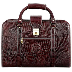 Premium Croc Brown Leather Office & Messenger Bag LB019