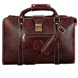 Premium Croc Brown Leather Office & Messenger Bag LB019