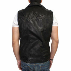 Men’s Sleek Slim Fit Leather Vest Coat MV11