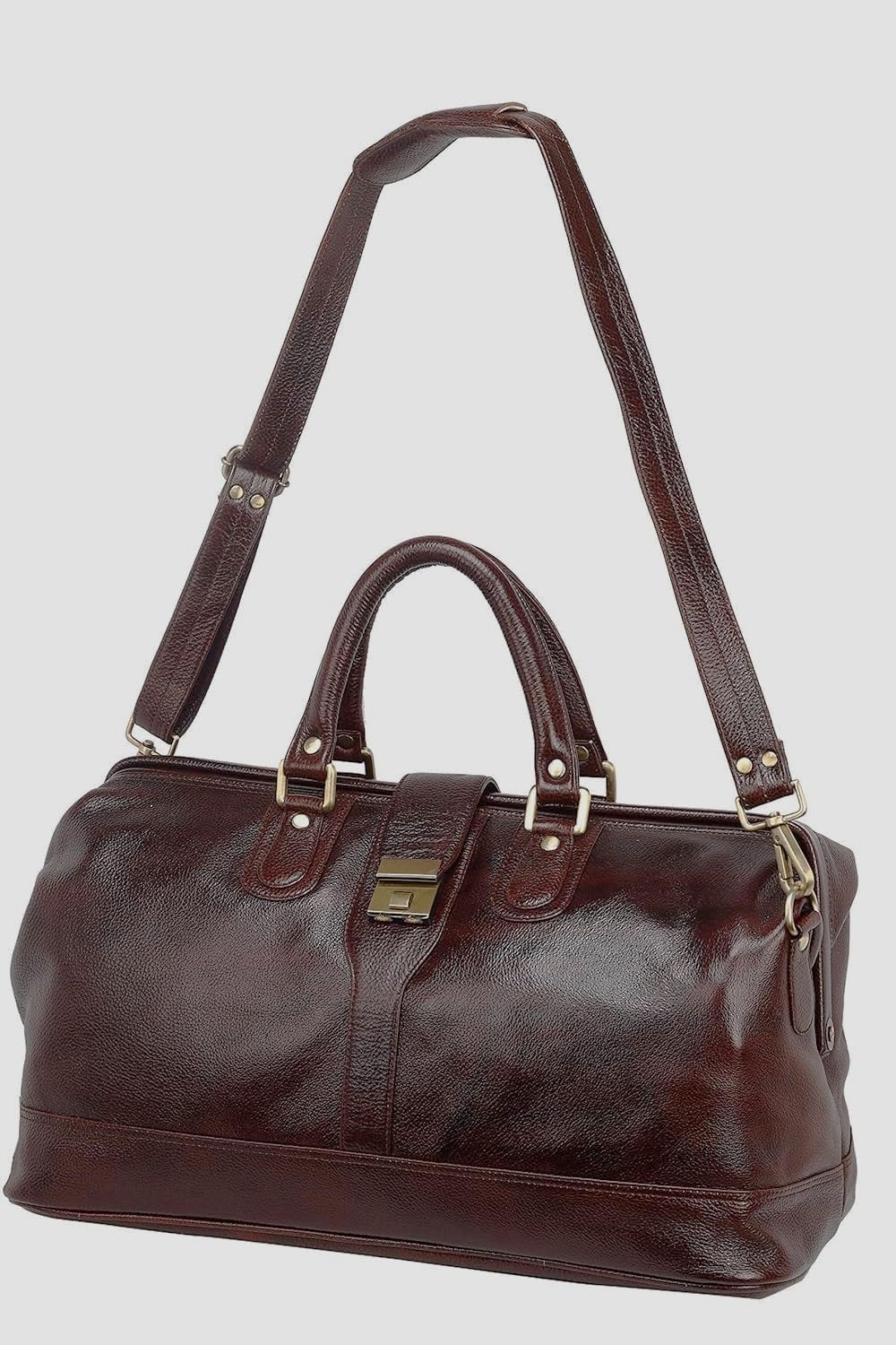 Full Grain Genuine Leather Classic Duffle Bag DB02