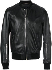 Men's Genuine Leather Urban Bomber Jacket MZ10