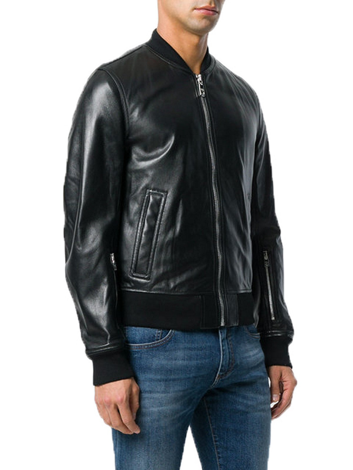 Men's Genuine Leather Urban Bomber Jacket MZ10