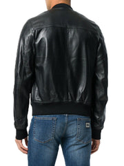 Men's Genuine Leather Urban Bomber Jacket MZ10