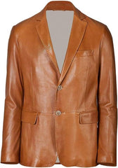 Men's TWO BUTTON Leather Blazer TB007 - Travel Hide