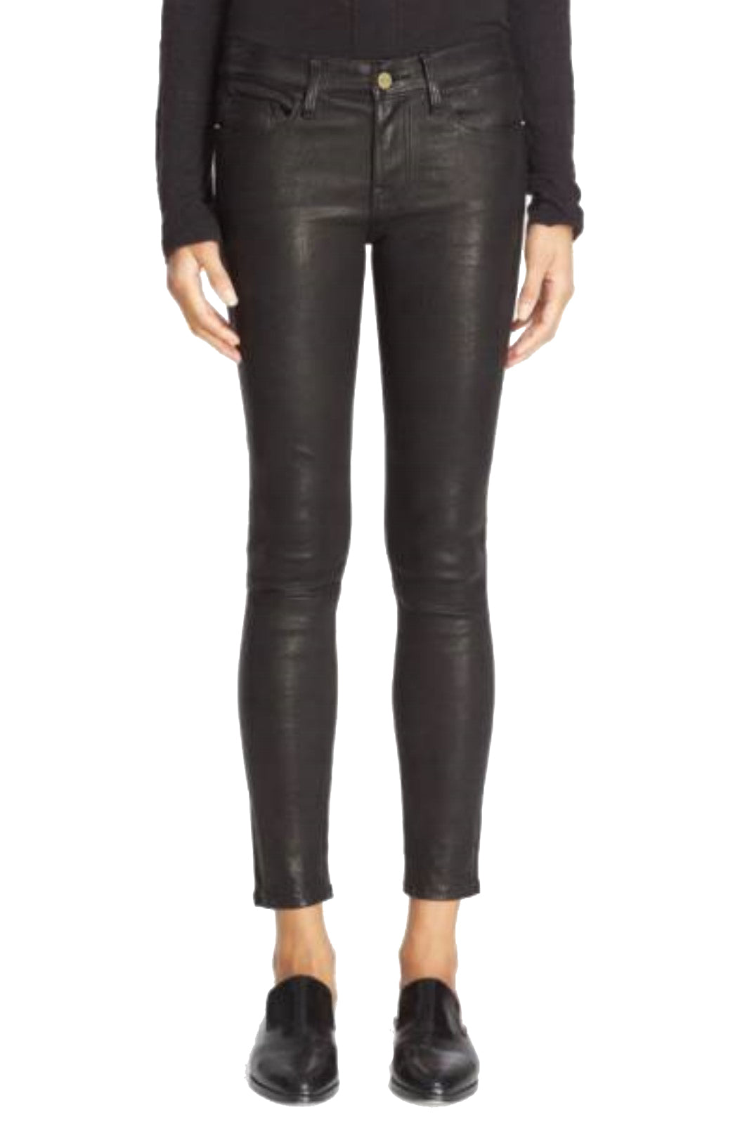 Sleek Women's Black Leather Pants WP01