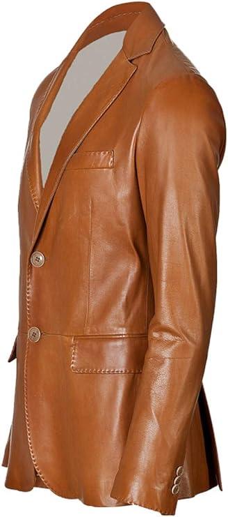 Men's TWO BUTTON Leather Blazer TB007 - Travel Hide