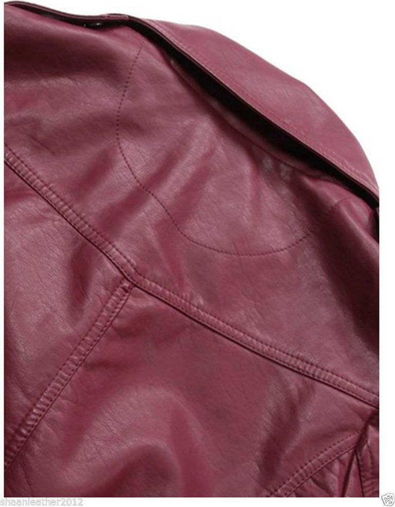 Women's Sleek Maroon Leather Jacket WJ043