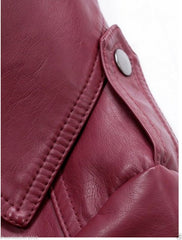 Women's Sleek Maroon Leather Jacket WJ043