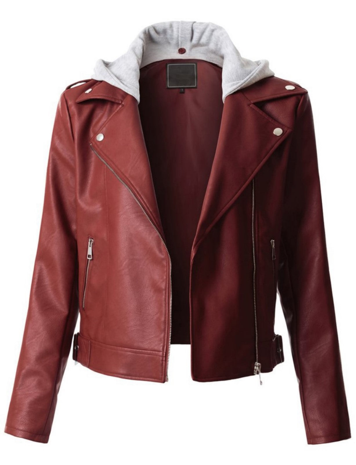 Women's Hooded Genuine Leather Jacket WJ053