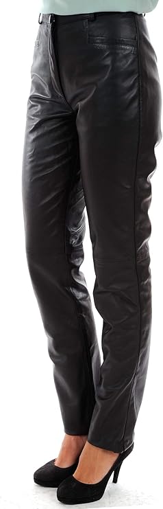 Sleek Women's Slim Fit Genuine Leather Pants WP24