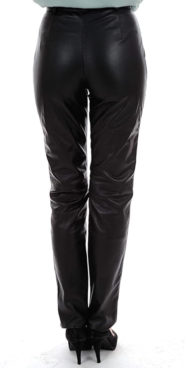 Sleek Women's Slim Fit Genuine Leather Pants WP24