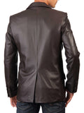 Men's TWO BUTTON Dark Brown Leather Blazer TB014 - Travel Hide