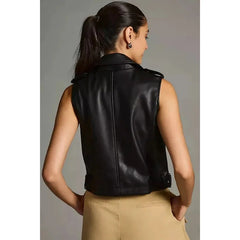 Women’s 100% Lambskin Leather Vest Jacket WV11