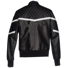 Men’s Quilted Genuine Leather Bomber Jacket MZ11