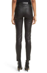 Stylish Women's Black Leather Skinny Pants WP03