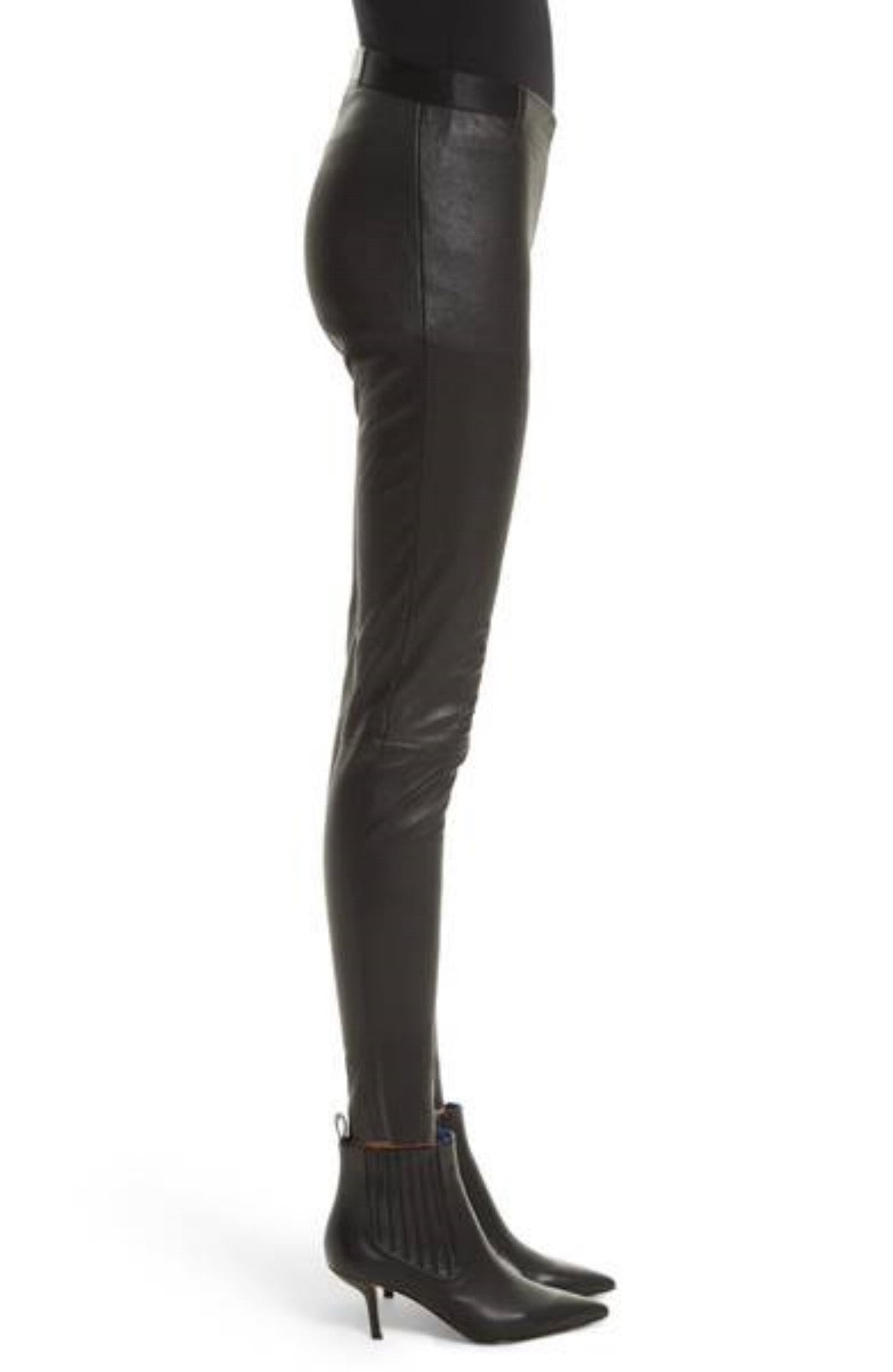 Stylish Women's Black Leather Skinny Pants WP03