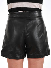 Women's Sleek Design Genuine Leather Shorts WH01