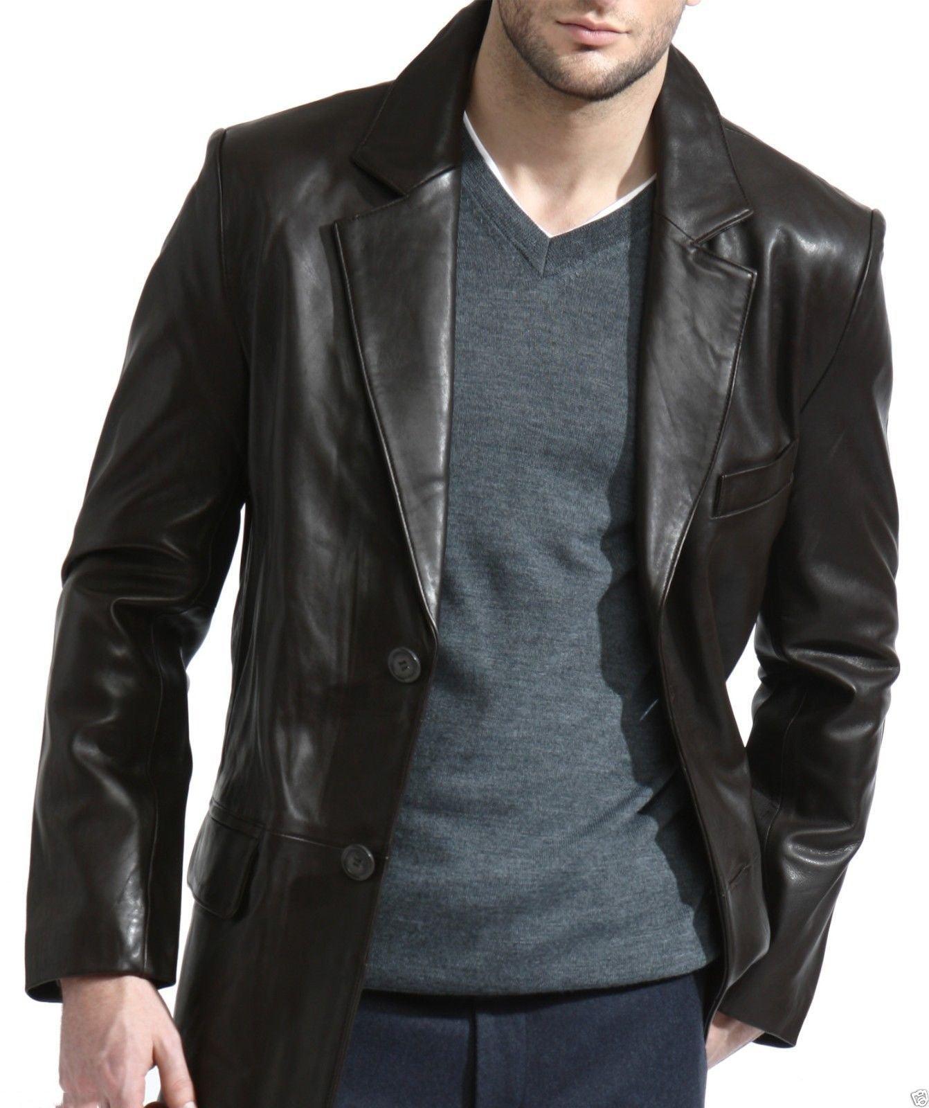 Men's TWO BUTTON Leather Blazer TB009 - Travel Hide