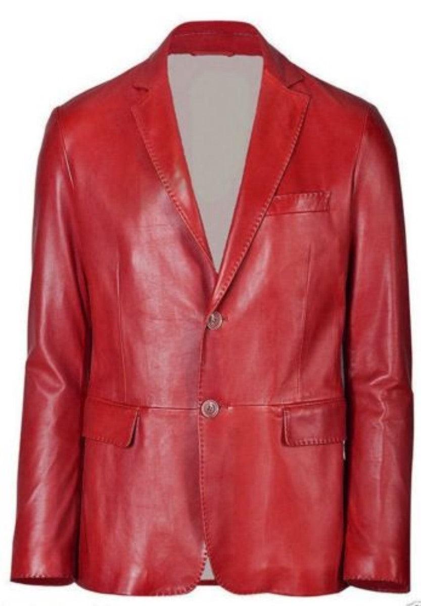 Men's TWO BUTTON Leather Blazer TB007 - Travel Hide