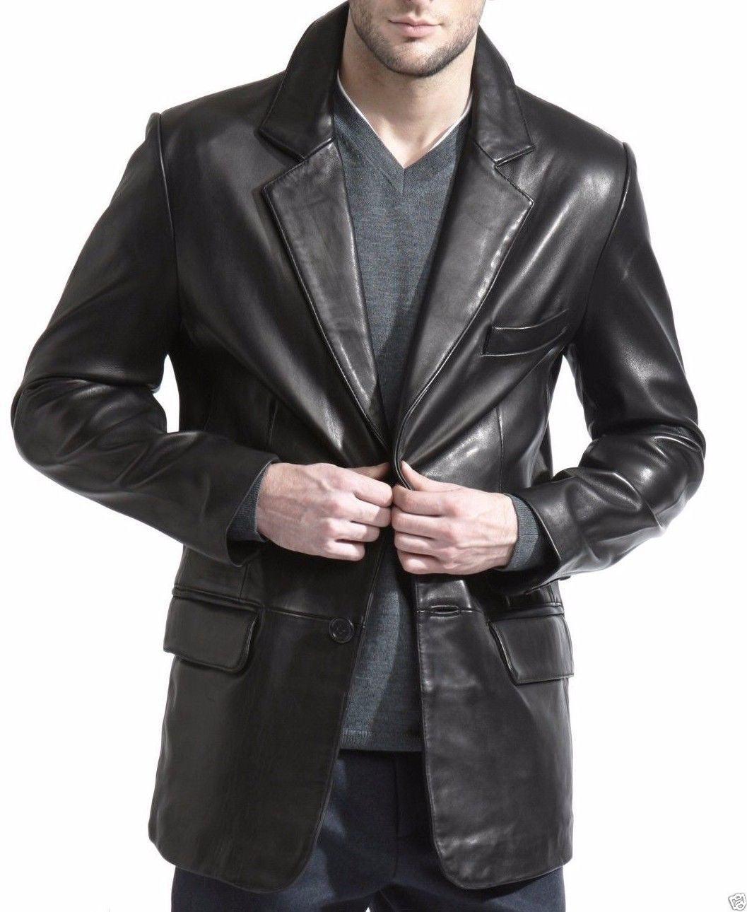 Men's TWO BUTTON Leather Blazer TB009 - Travel Hide