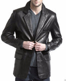 Men's TWO BUTTON Leather Blazer TB009