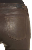 Classic Brown Leather Women's Pants WP04