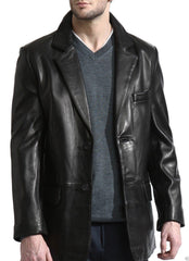 Men's TWO BUTTON Leather Blazer TB009 - Travel Hide