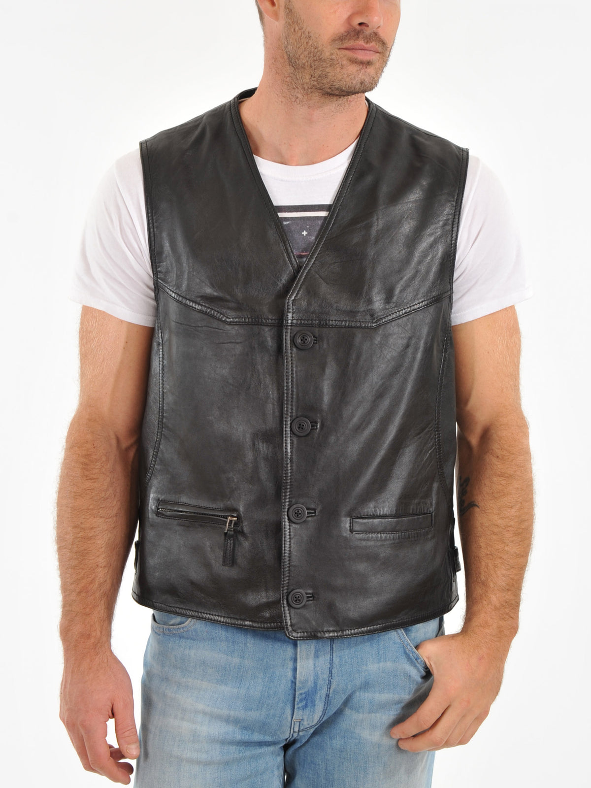 Men's Urban Explorer Genuine Leather Vest MV07