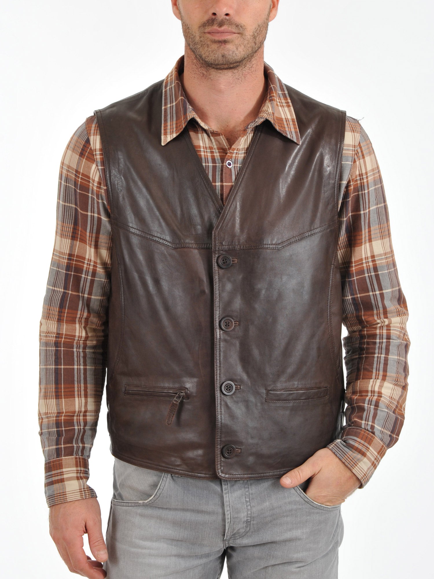 Men's Urban Explorer Genuine Leather Vest MV07