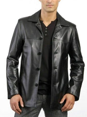 Men’s Four Button Closure Lambskin Leather Blazer TB039