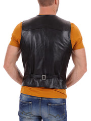 Men's Urban Slim Fit Leather Vest MV05