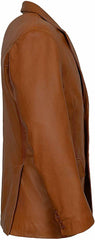 Men’s Brown TWO BUTTON Leather Blazer TB028