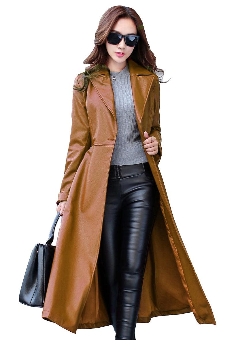 Women's Leather Trench Coat TC01 - Travel Hide